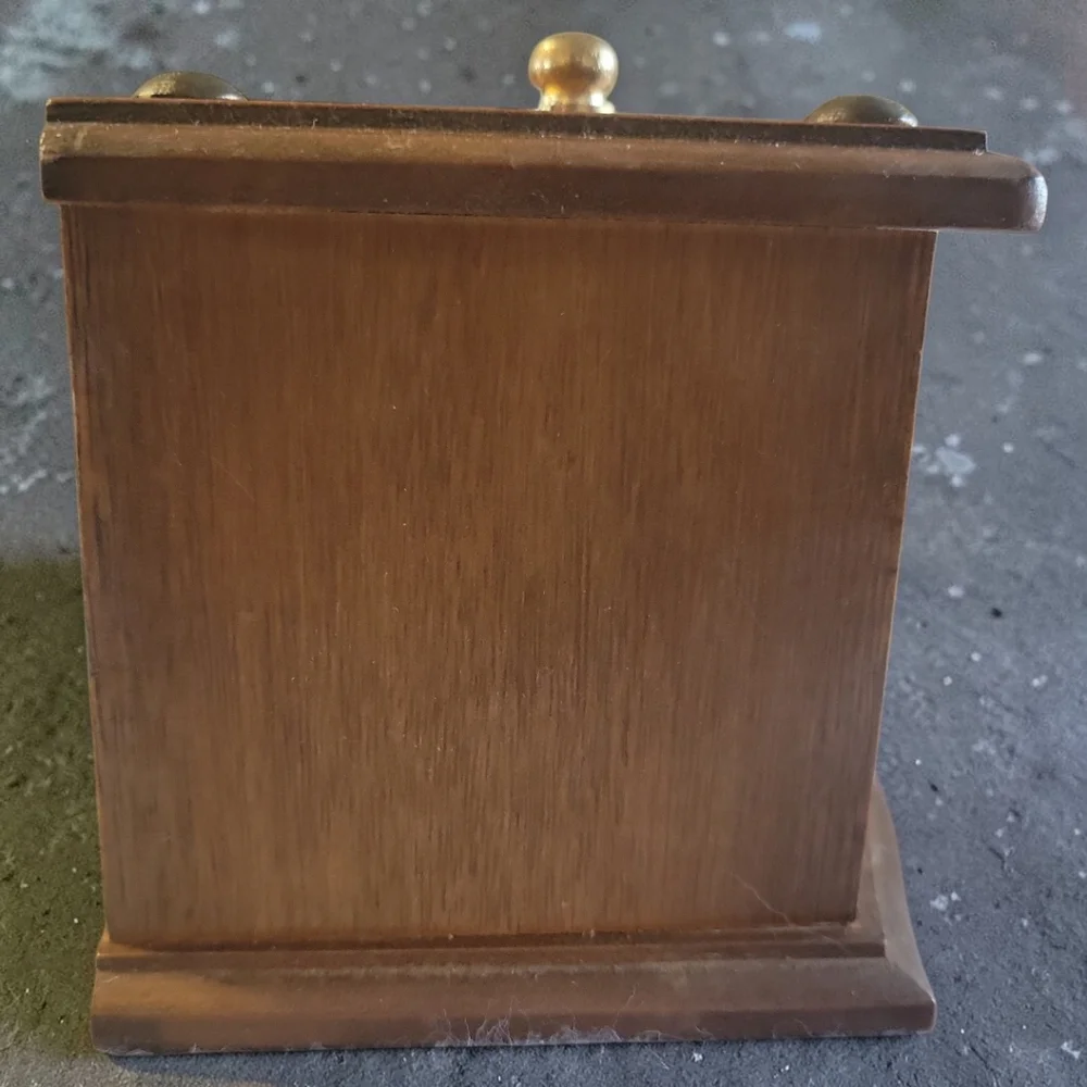 Vtg 8 Catalina Wood Cork Coasters Brass Knobs